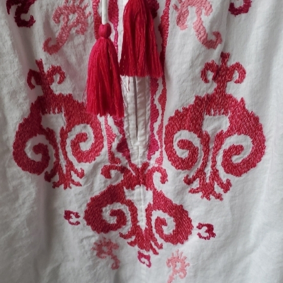 Chico's White Blouse with Pink Embroidery - Picture 7 of 13